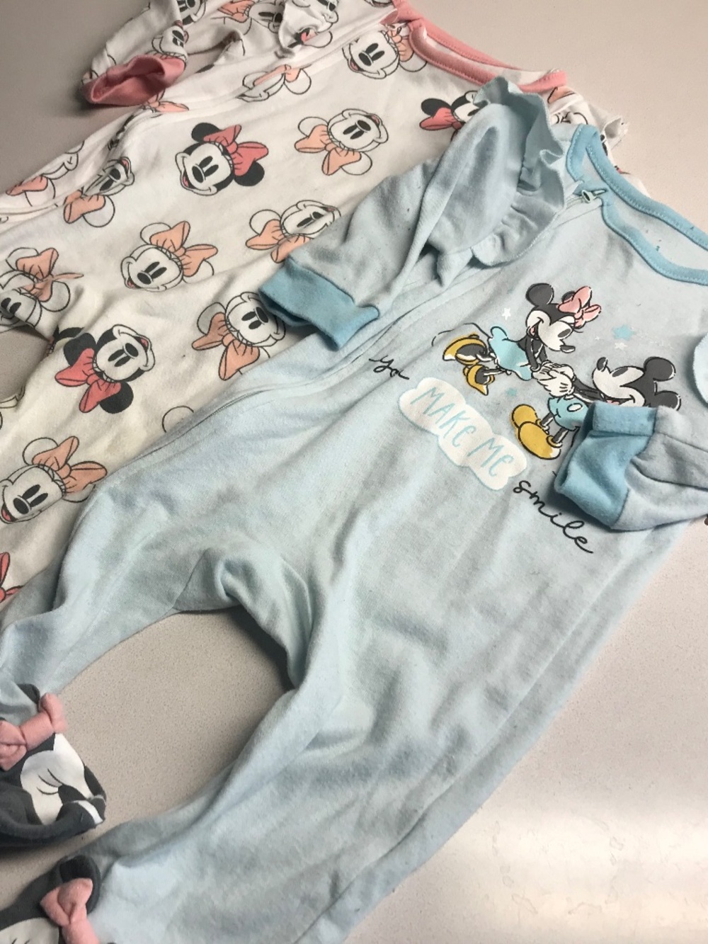 SET OF TWO DISNEY BABY GIRL SLEEPERS 6-9 MONTHS